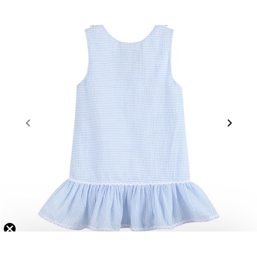 Lil Cactus blue and white Seersucker Bunny Dress NWT 12-18M - Picture 2 of 3